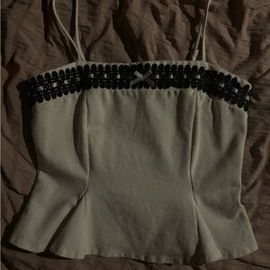 Elegant White Embellished Women's Top